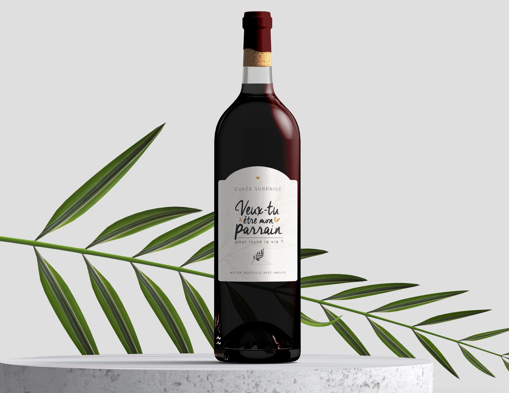 Etiquette bouteille parrain - Veux-tu être mon parrain ? - Manahia