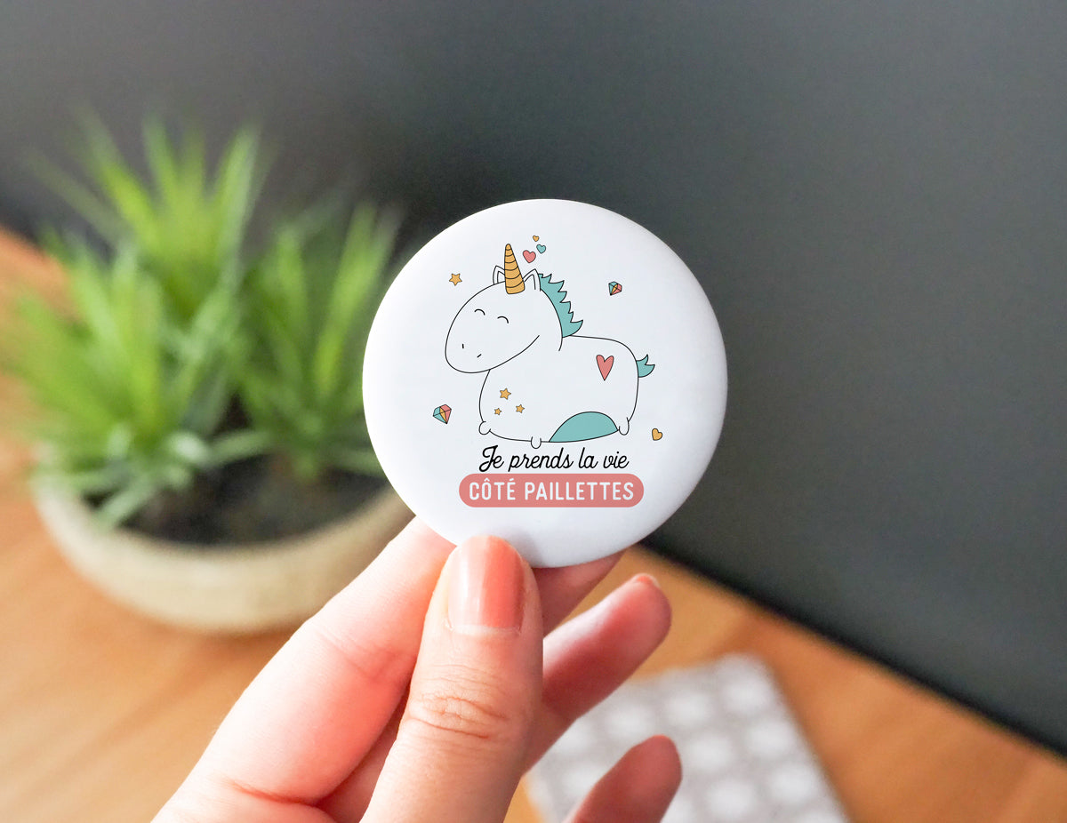 Magnet - Licorne - Je prends la vie côté paillettes - Manahia