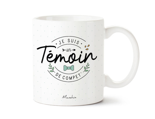 Mug - Je suis un témoin de compet' - Bleu - Manahia