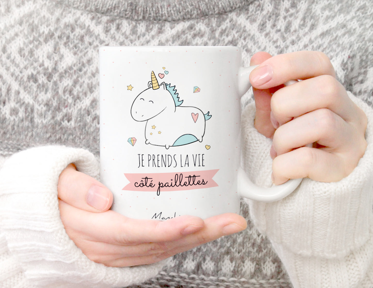 Mug - Je prends la vie côté paillettes