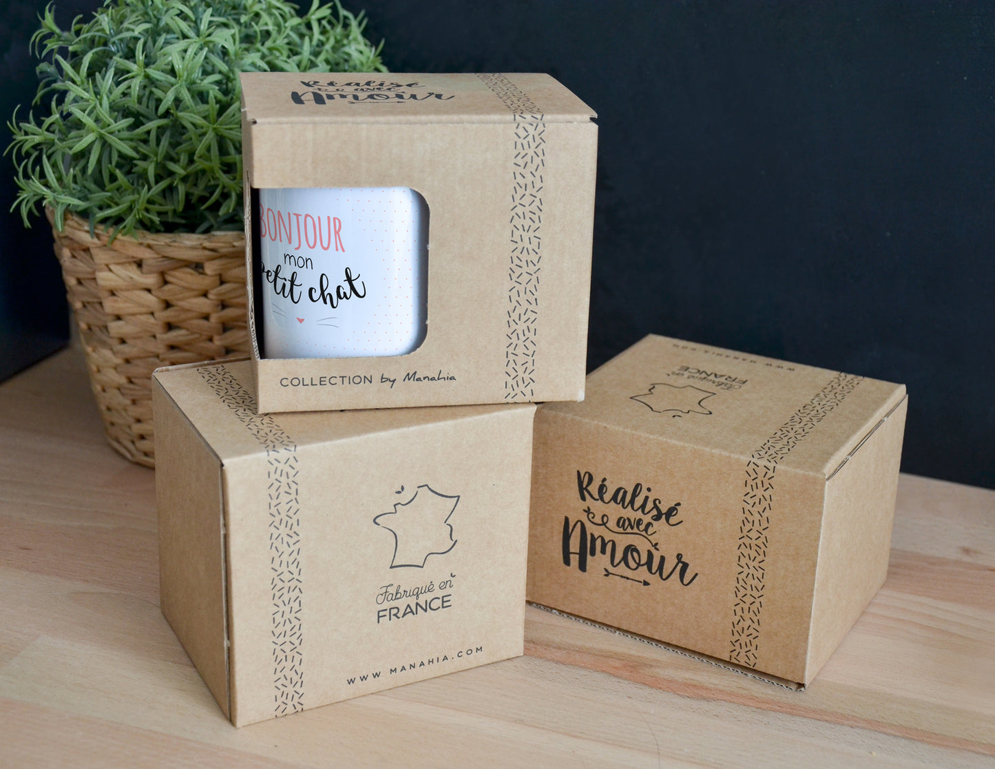 Mug - Bonjour mon petit chat - Rose