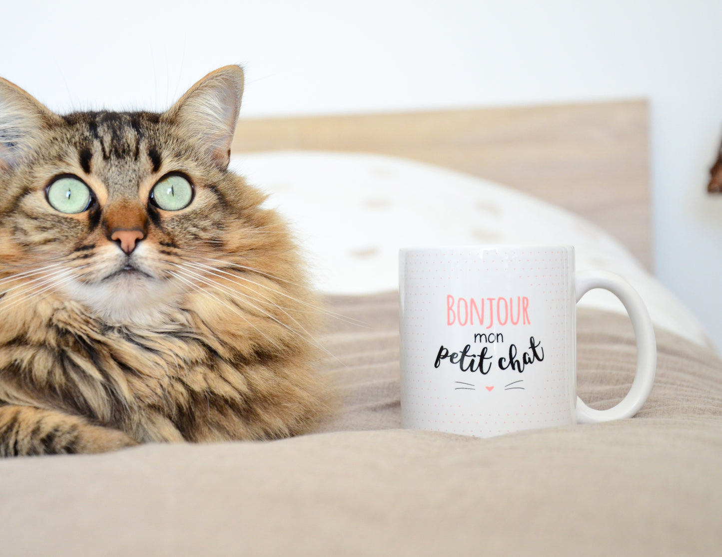 Mug - Bonjour mon petit chat - Rose - Manahia