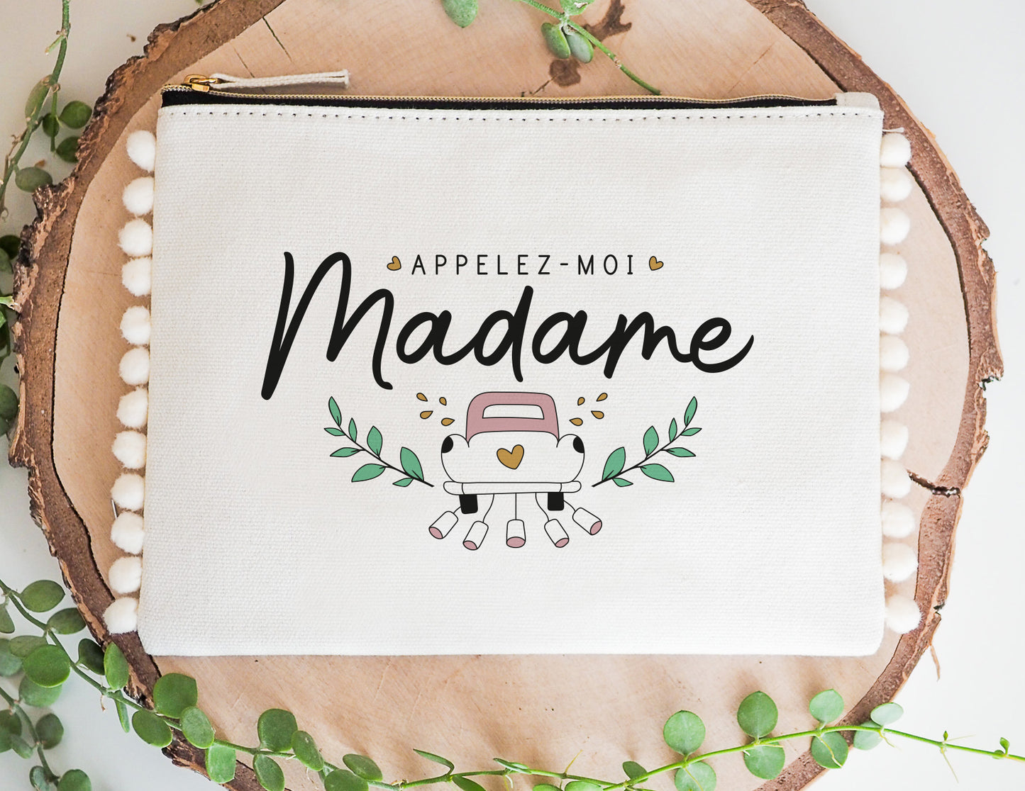 Pochette - pompon - Appelez moi madame