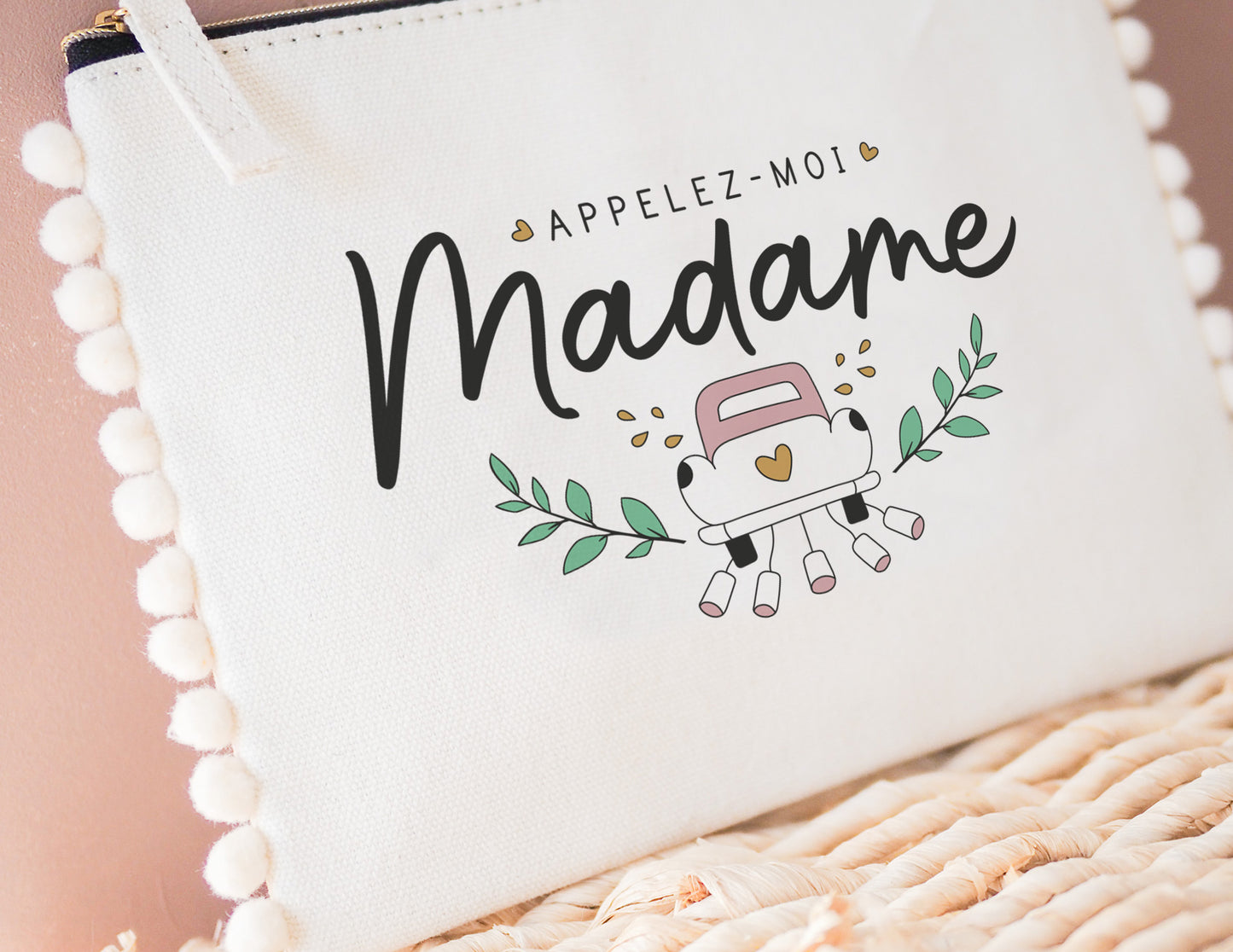 Pochette - pompon - Appelez moi madame