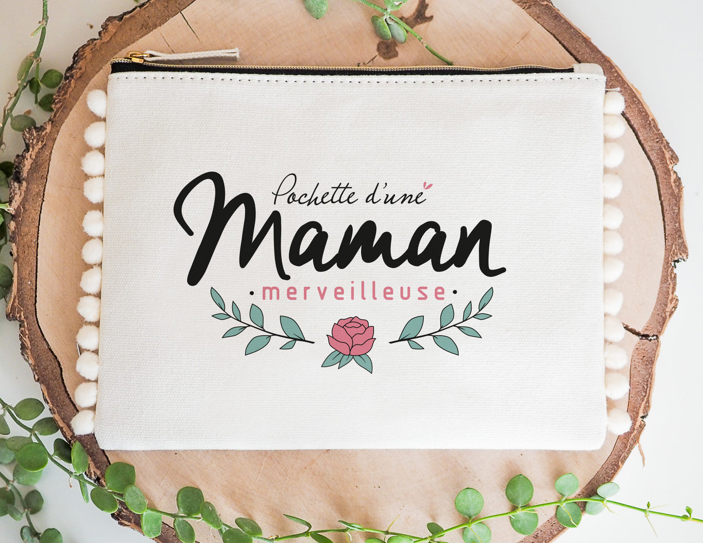 Pochette - pompon - Pochette - d'une maman merveilleuse