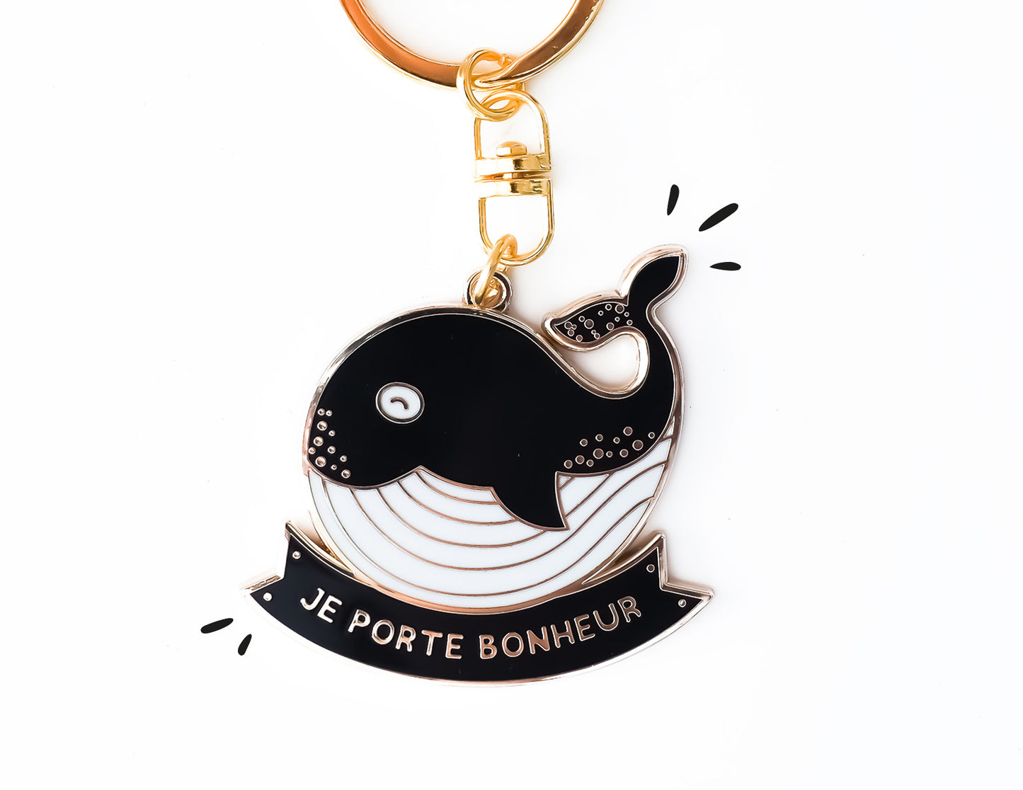 Porte-clés - Je porte bonheur - Baleine - Manahia