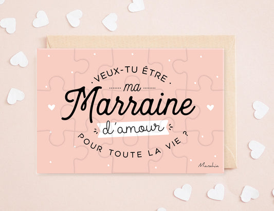 Puzzle marraine - Veux-tu être ma marraine d’amour pour toute la vie ? - Manahia