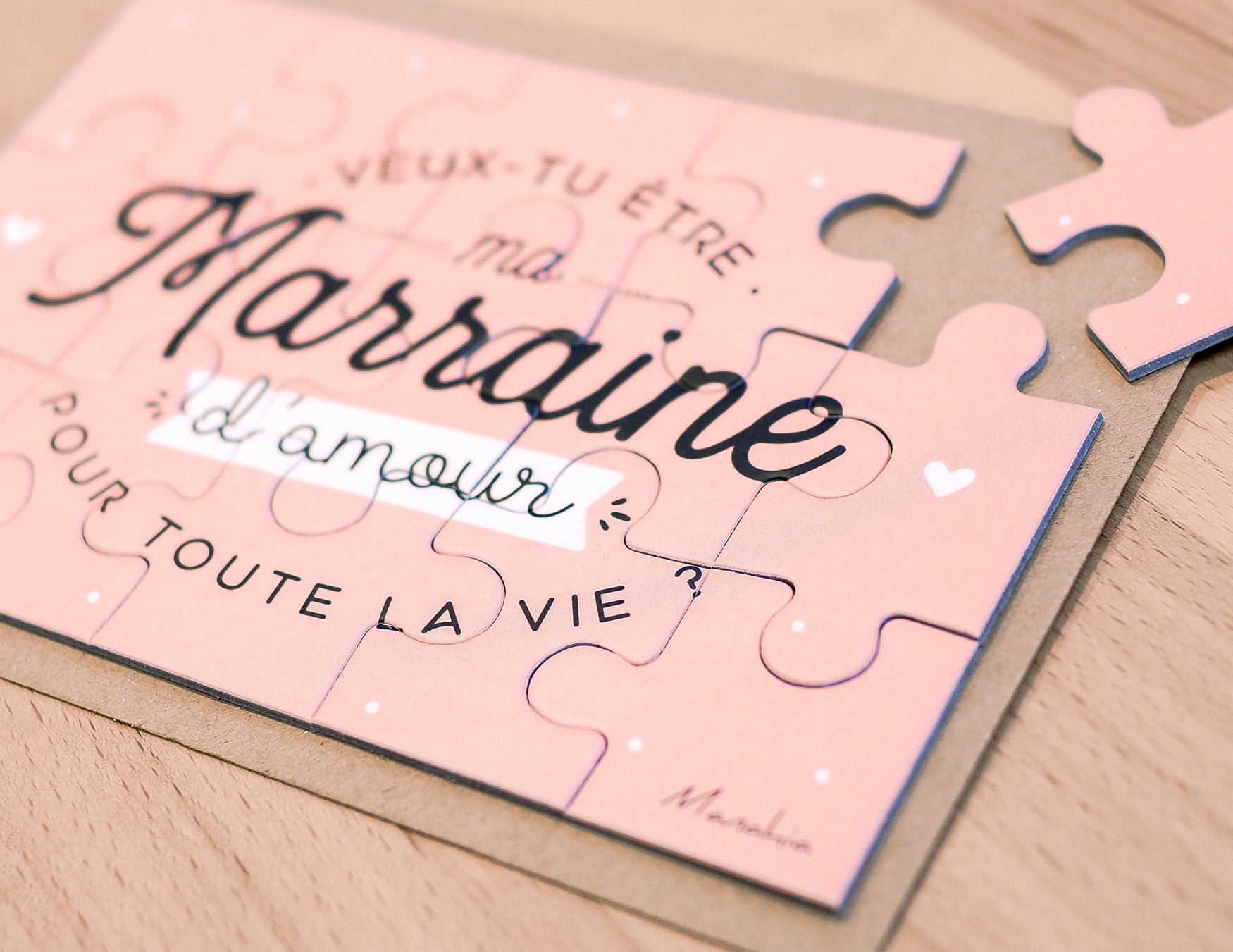Puzzle marraine - Veux-tu être ma marraine d’amour pour toute la vie ? - Manahia