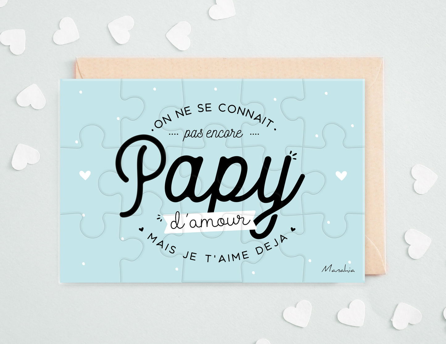 Puzzle papy - On ne se connaît pas encore papy d’amour mais je t’aime déjà