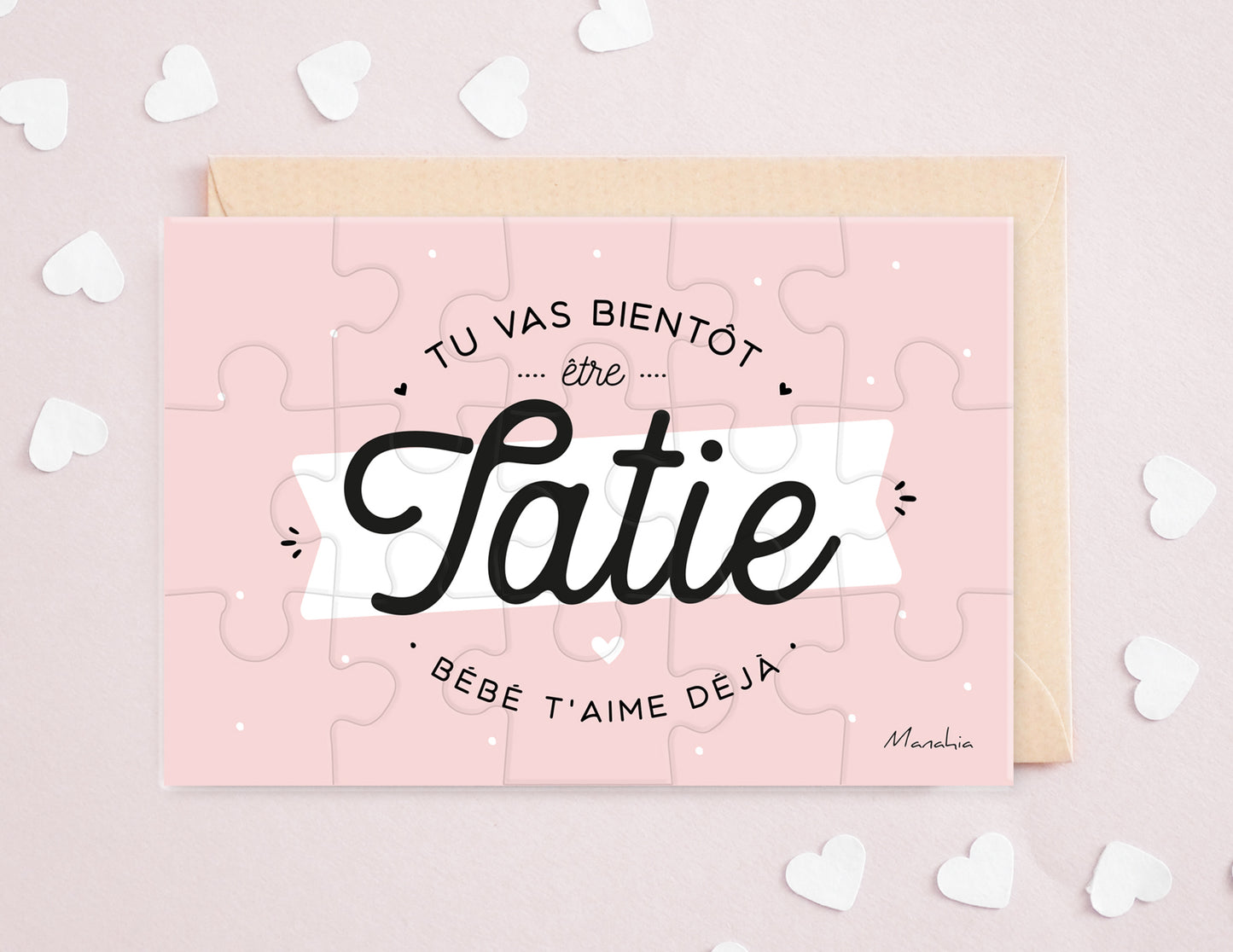 Puzzle tata - Tu vas bientôt être tatie, bébé t’aime déjà - Manahia