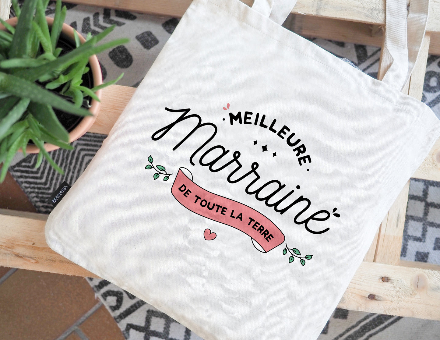 Totebag - Meilleure marraine de la terre - Manahia