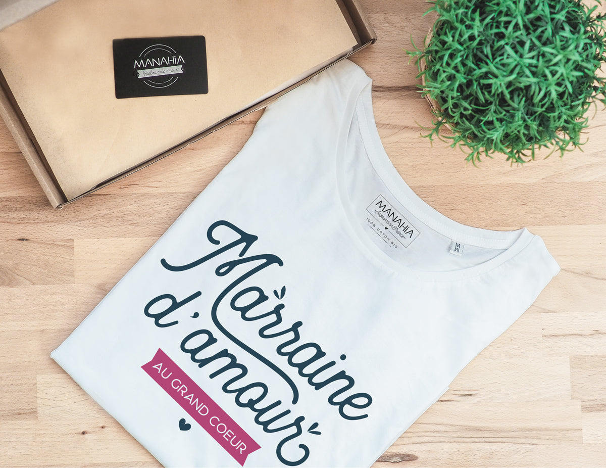Tshirt femme - Marraine d'amour au grand coeur