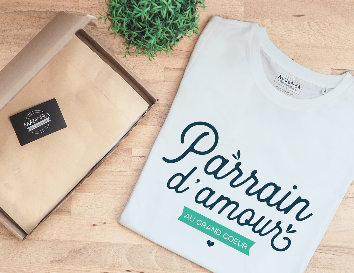 Tshirt homme - Parrain d'amour au grand coeur