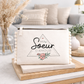 Pochette pompons sœur – Ma soeur d'amour – pochette coton – cadeau sœur