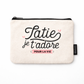 Pochette tatie – Tatie je t’adore pour la vie – pochette coton – cadeau tata
