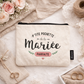 Pochette mariée – Petite pochette de la mariée parfaite – pochette coton – cadeau mariage – EVJF