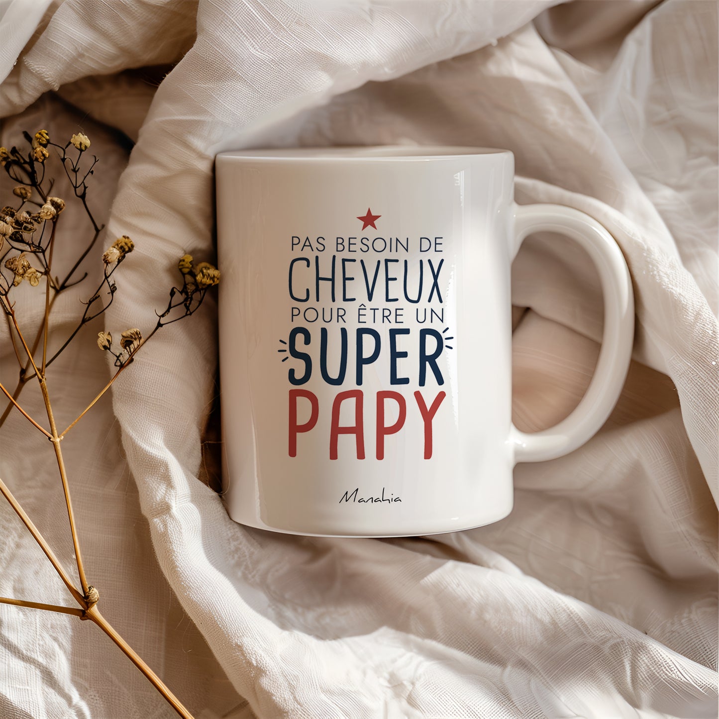 FR - MUG - Pas besoin de cheveux pour être un super papy