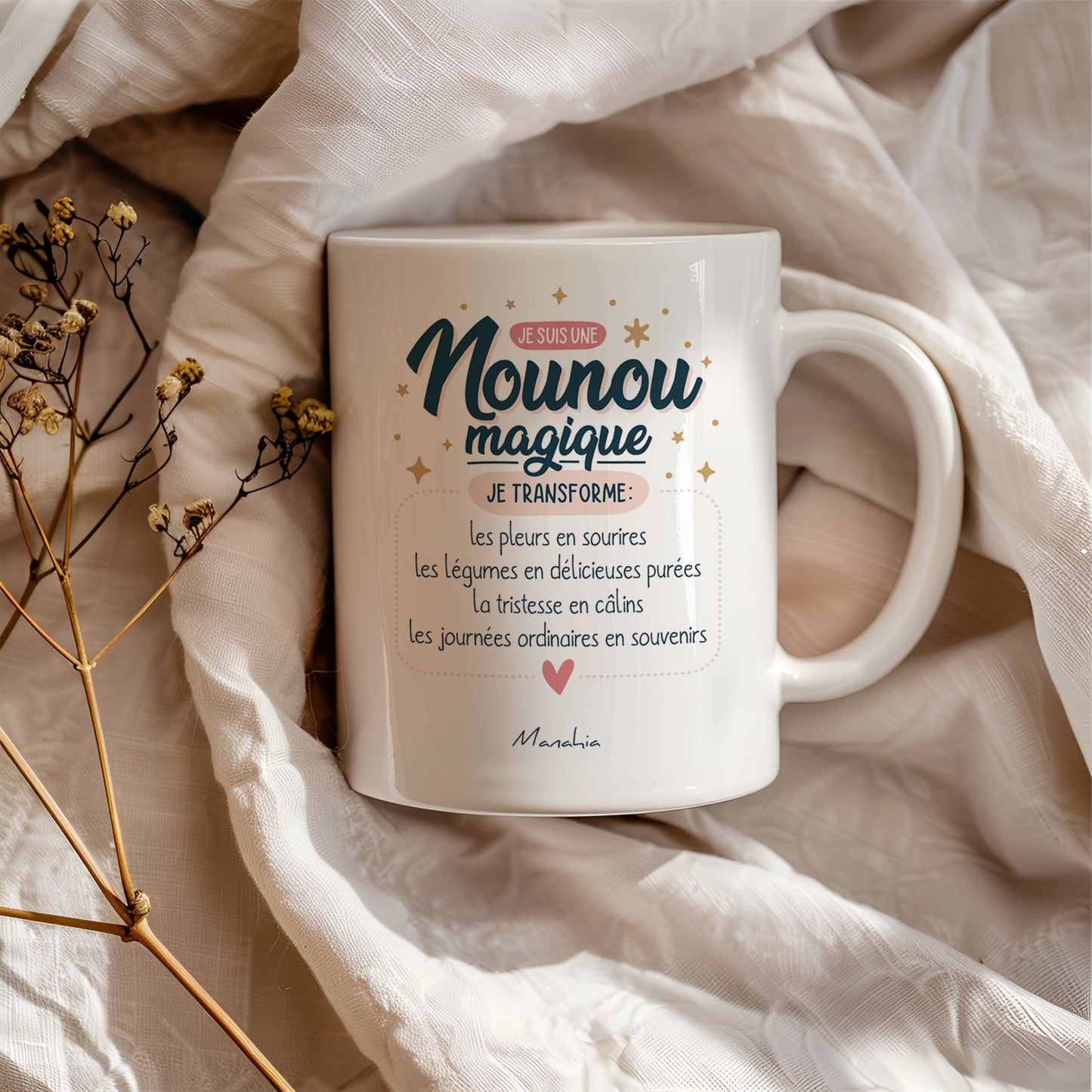 Mug nounou – Je suis une nounou magique – cadeau nounou – fin d’année scolaire – merci nounou