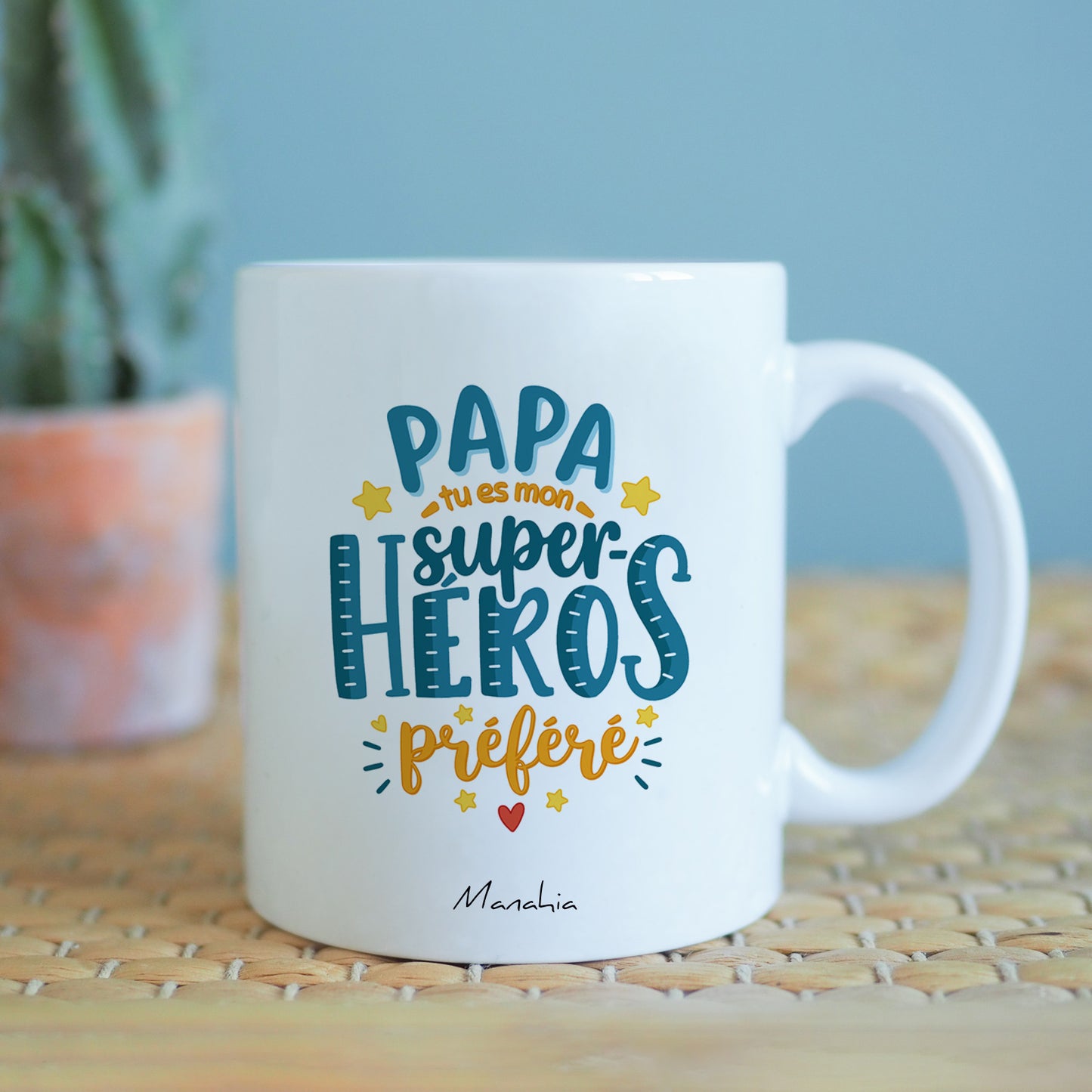 Mug papa – Papa, tu es mon super-heros préféré – cadeau papa – fête des pères