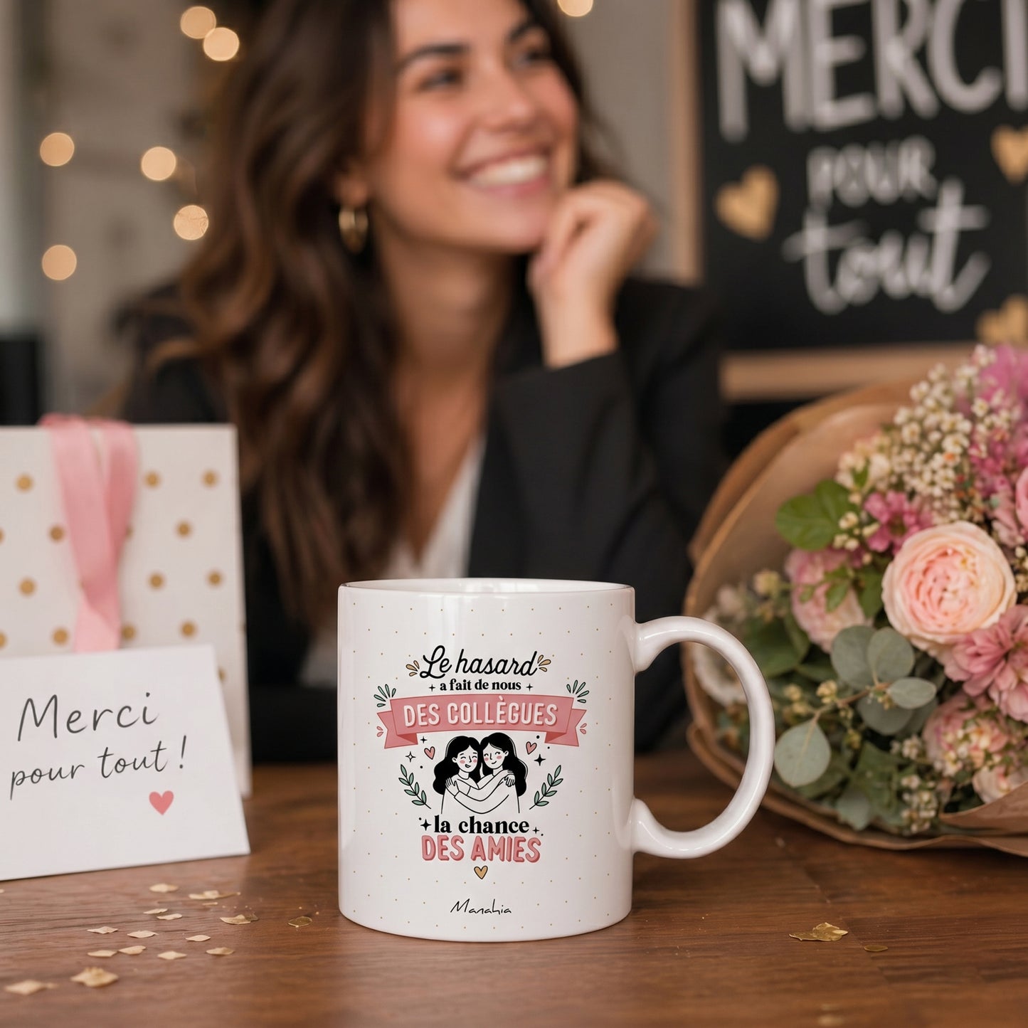 Mug collègue – Le hasard a fait de nous des collègues, la chance des amies