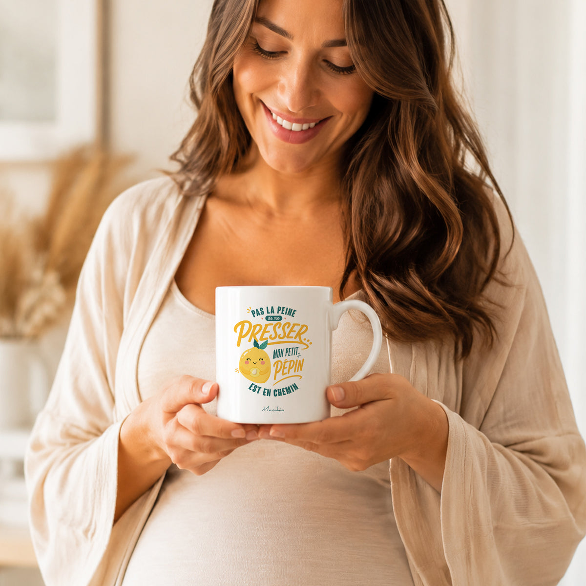 Mug future maman – Pas la peine de me presser, mon petit pépin est en chemin