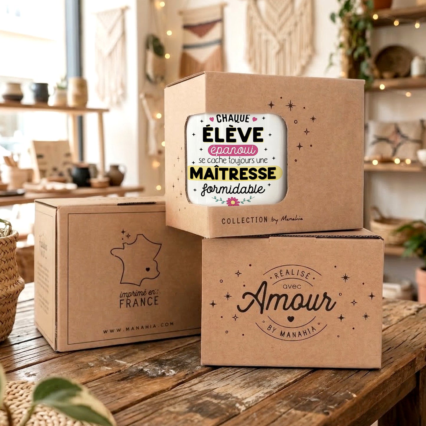 Mug maîtresse – Derrière chaque élève épanoui se cache une maîtresse formidable – cadeau maîtresse – fin d’année scolaire