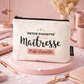Pochette maîtresse – Petite pochette d’une maîtresse trop chouette – pochette coton – cadeau maîtresse