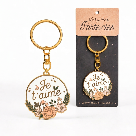 Porte-clés Je t’aime – cadeau Saint-Valentin – cadeau amour