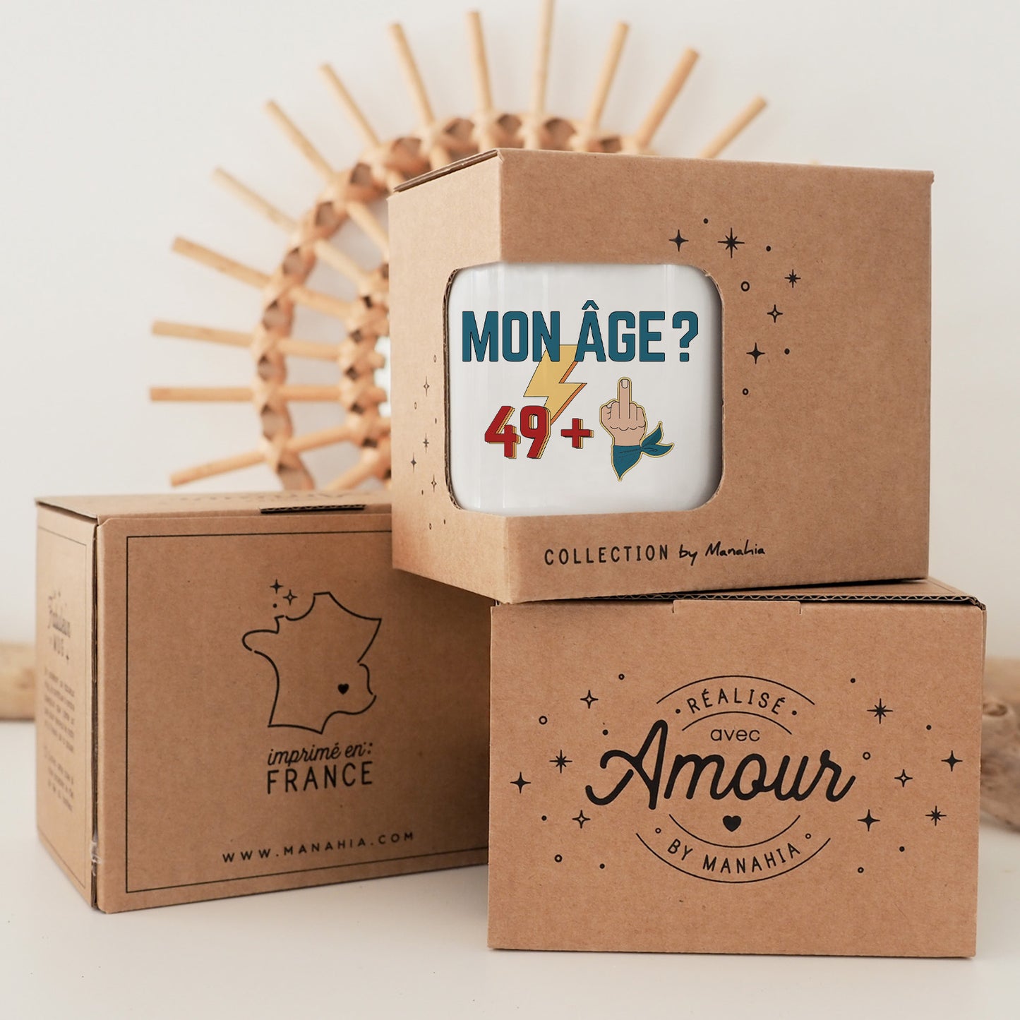 Mug anniversaire 50 ans - Homme - Mon âge ? 49 +