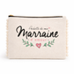 Pochette pompons marraine – Pochette de ma marraine d’amour – pochette coton – cadeau marraine – baptême