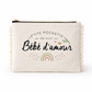 Pochette pompons bébé – P’tite pochette de mon bébé d’amour – pochette coton – cadeau naissance – bébé