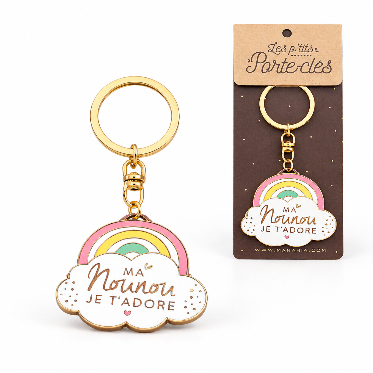 Porte-clés nounou – Ma nounou je t’adore – cadeau nounou