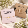 Bracelet Demande Marraine - Coeur Doré en Acier Inoxydable