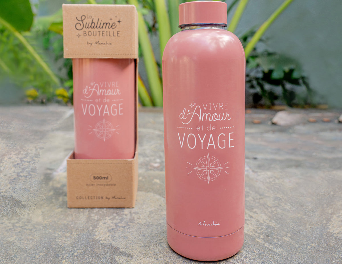 Bouteille voyage – Vivre d'amour et de voyage