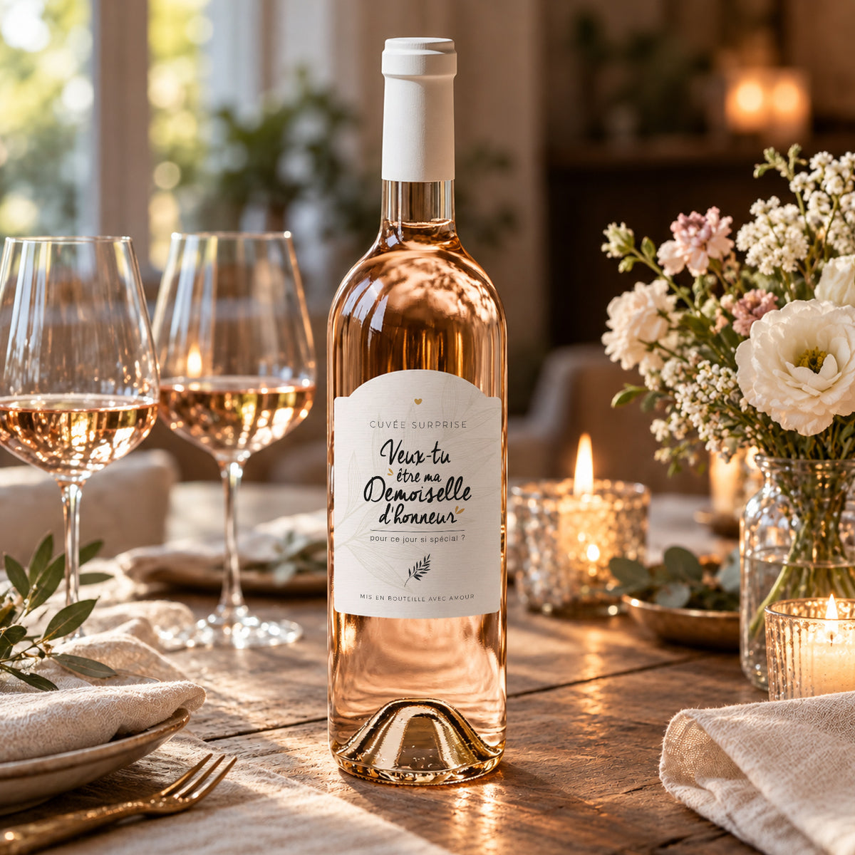 Etiquette bouteille - Veux-tu être ma demoiselle d'honneur ?