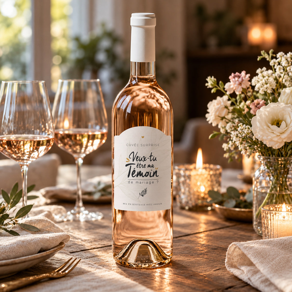 Etiquette bouteille ma témoin - Veux-tu être ma témoin ?