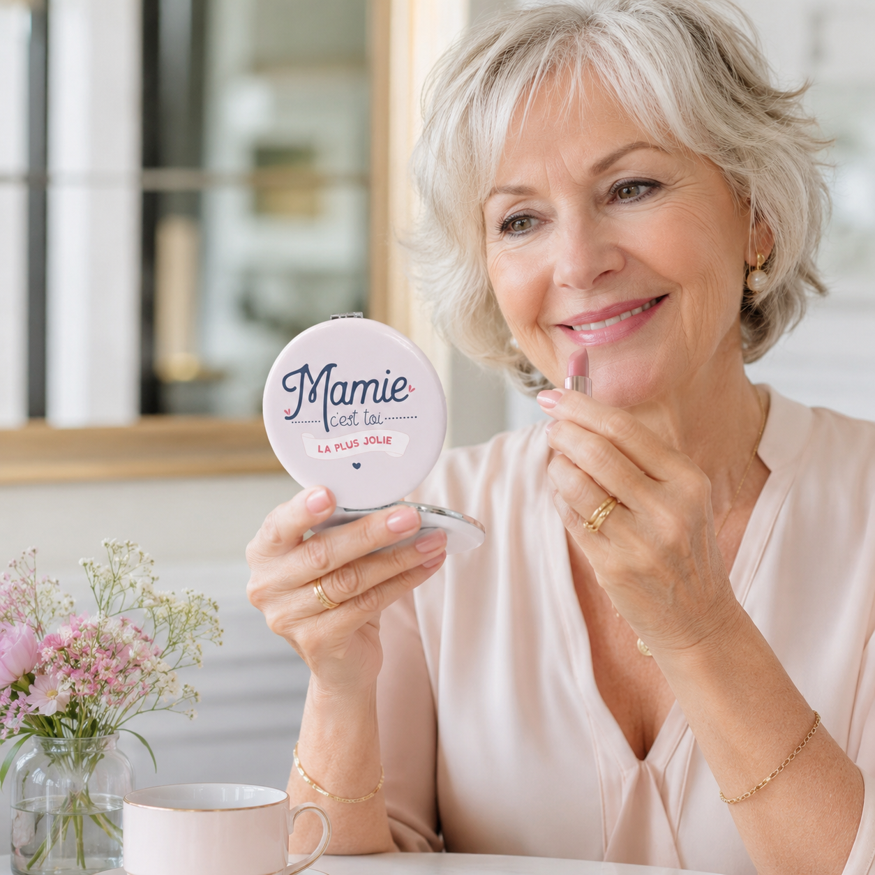 Miroir de poche mamie – Mamie c'est toi la plus jolie – cadeau mamie