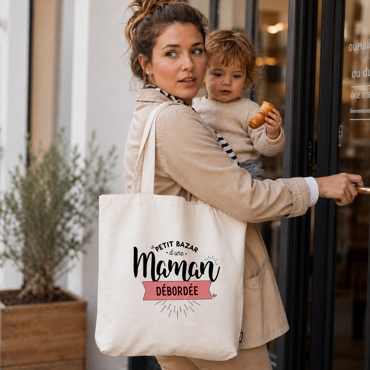 Tote bag maman – Petit bazar d’une maman débordée – sac coton – cadeau maman – fête des mères
