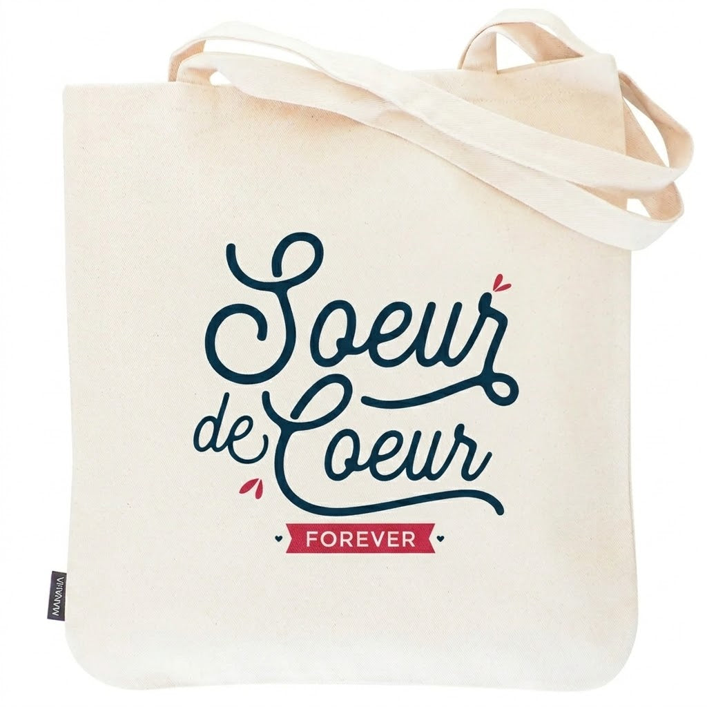 Tote bag sœur de cœur – Sœur de cœur forever – sac coton – cadeau amie – anniversaire