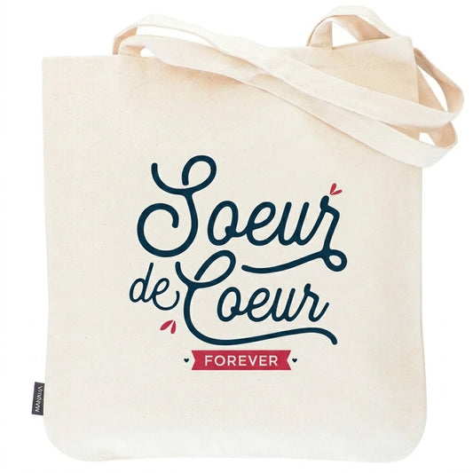 Tote bag sœur de cœur – Sœur de cœur forever – sac coton – cadeau amie – anniversaire