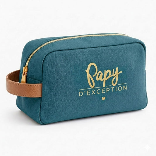 Trousse de toilette papy – Papy d’exception – trousse de rasage homme – cadeau papy – fête des grands-pères