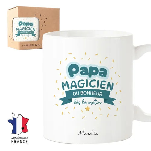 Mug papa – Papa, magicien du bonheur dès le matin – cadeau papa – fête des pères