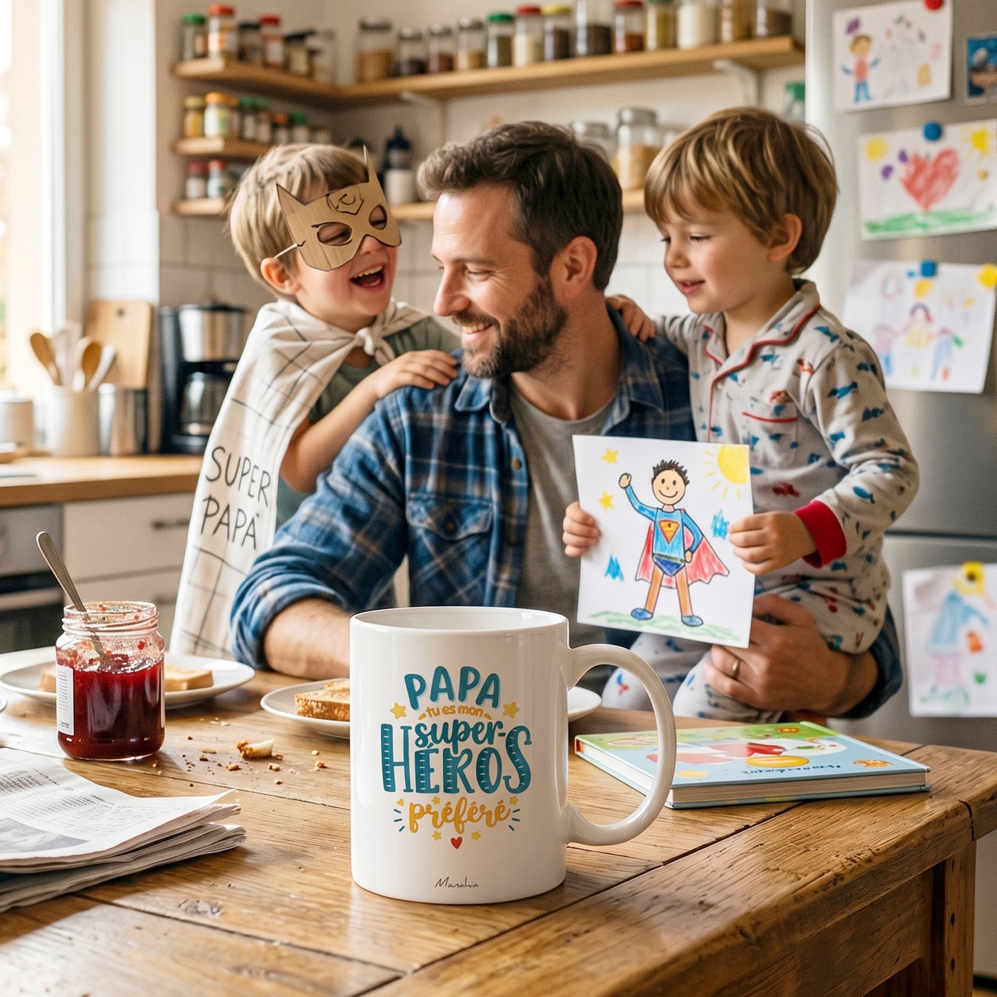 Mug papa – Papa, tu es mon super-heros préféré – cadeau papa – fête des pères