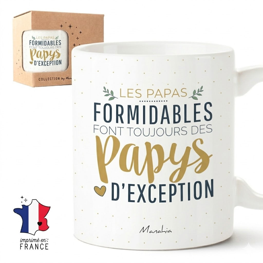 Mug papy – Les papas formidables font toujours des papys d'exception – cadeau papy – fête des grands-pères