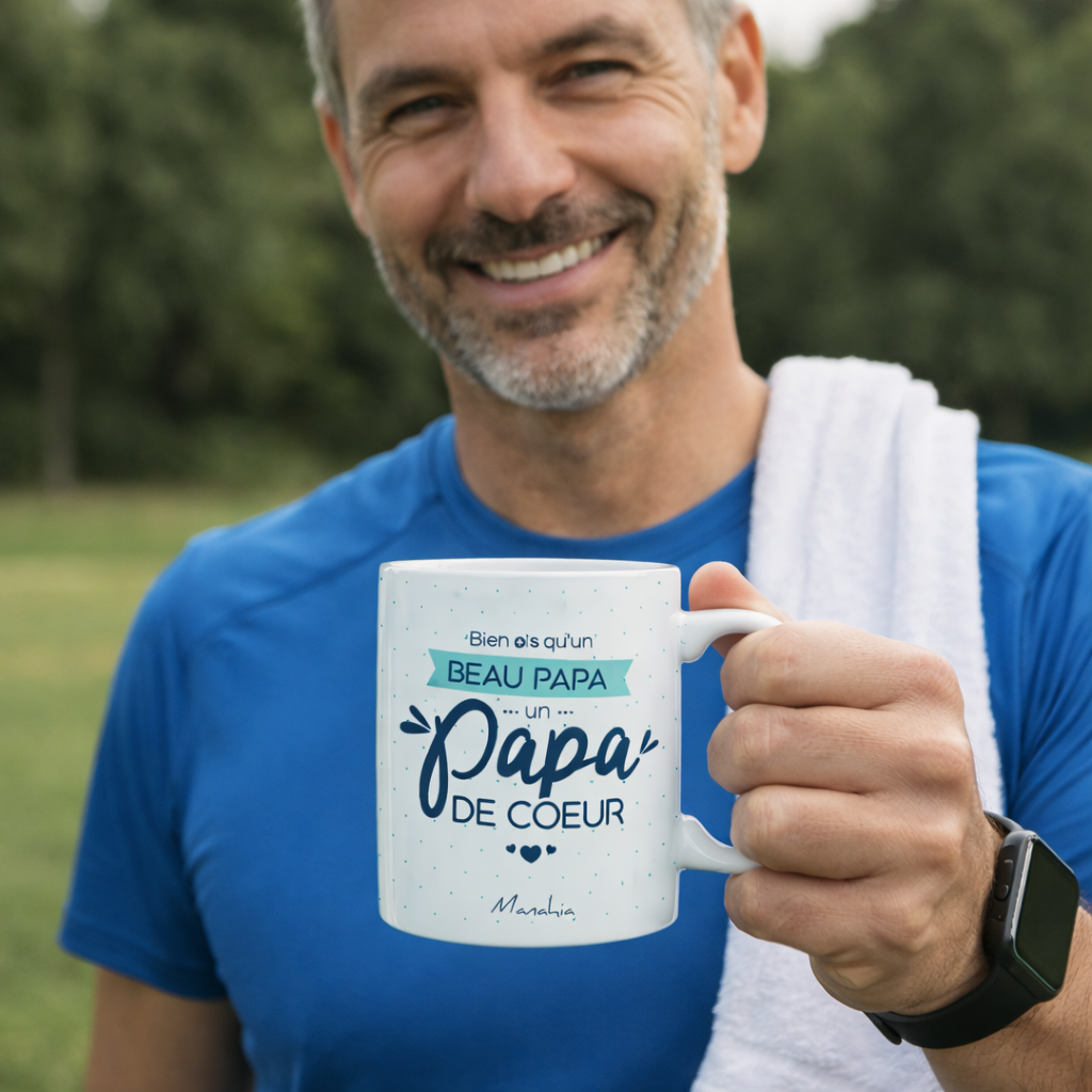 Mug beau-papa – Bien plus qu'un beau papa, un papa de cœur – cadeau beau-papa – fête des pères