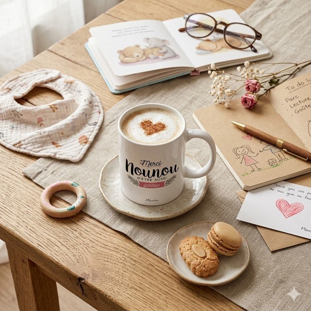 Mug nounou – Merci nounou d'être aussi gentille – cadeau nounou – fin d’année scolaire – merci nounou