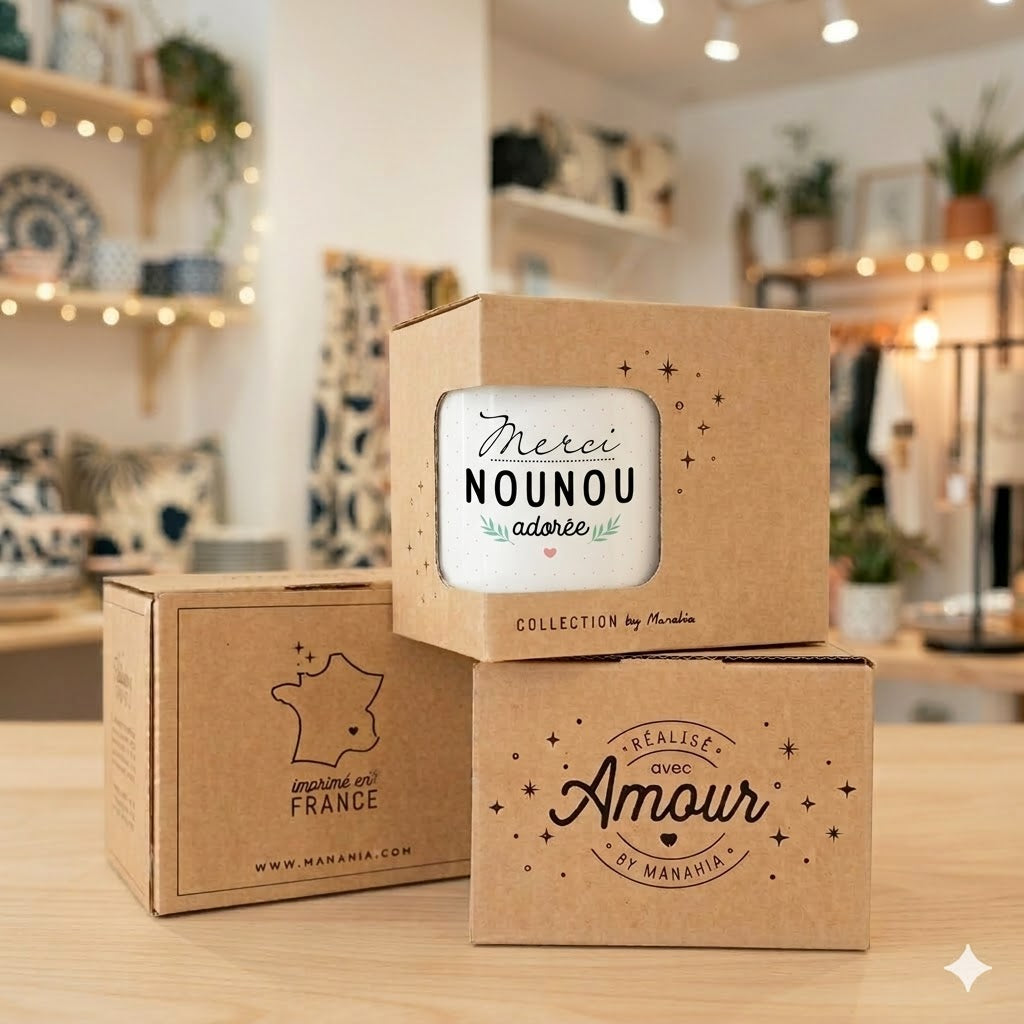 Mug nounou – Merci nounou adorée – cadeau nounou – fin d’année scolaire – merci nounou