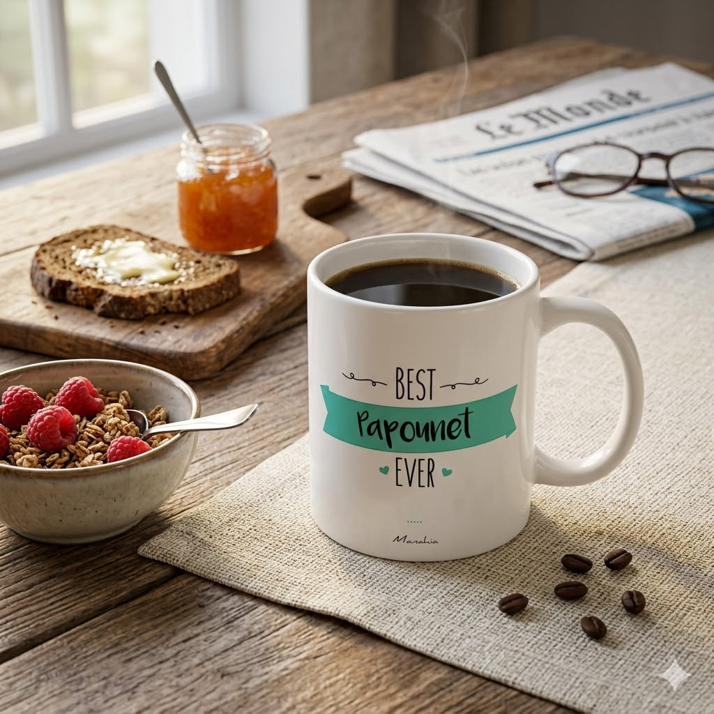 Mug papounet – Best Papounet ever – cadeau papa – fête des pères