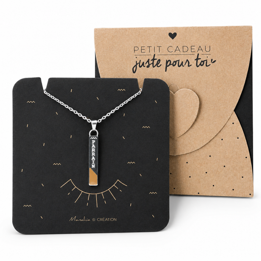 Collier Parrain gravé – cadeau parrain