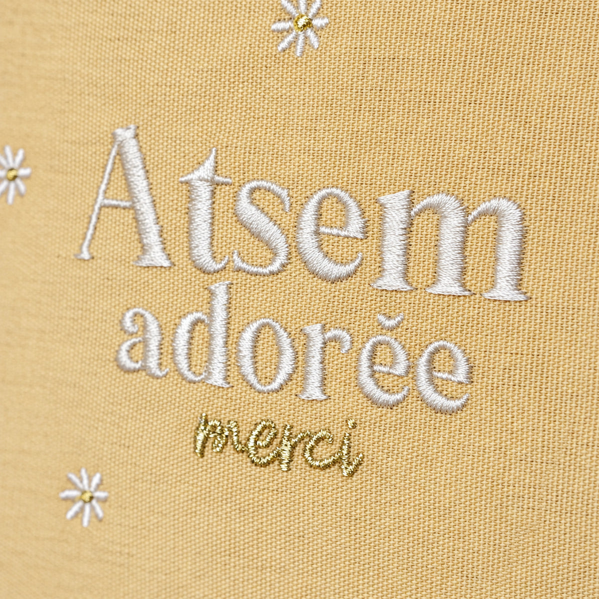 Pochette brodée ATSEM – Atsem adorée, merci